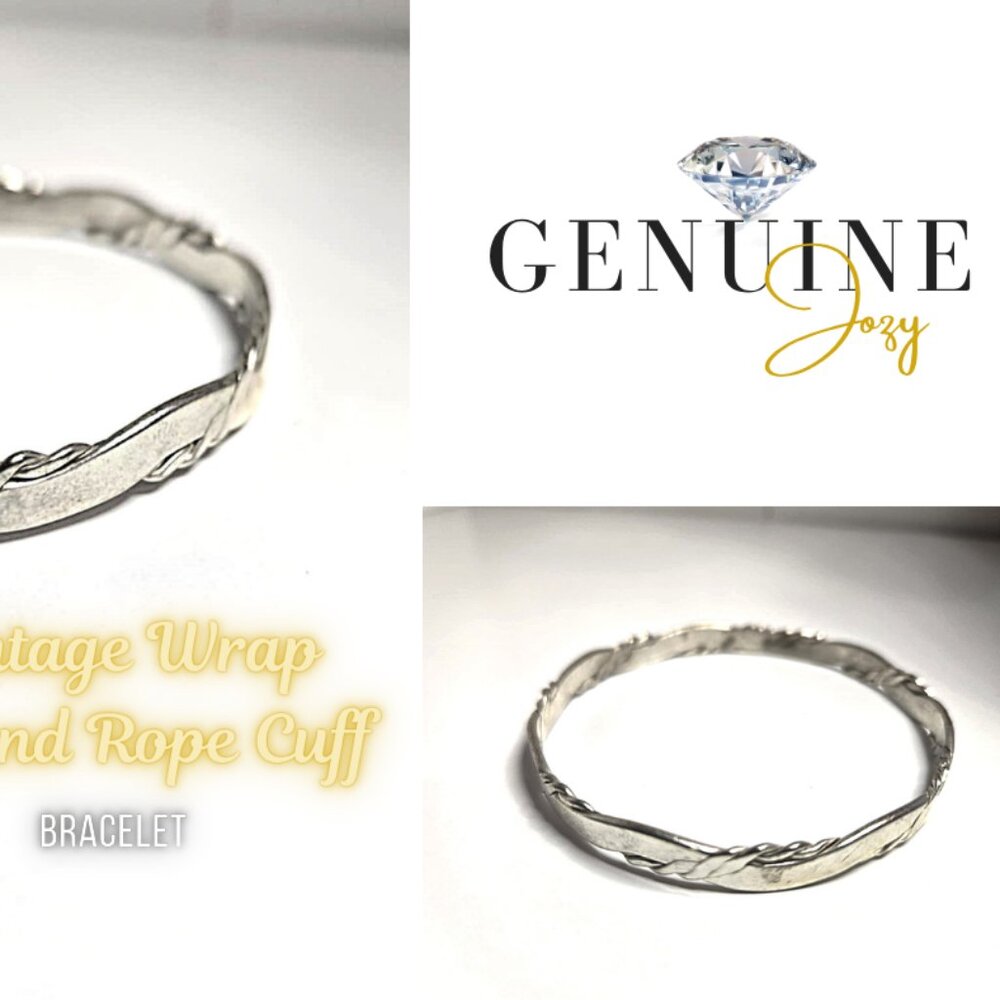 Mexico Sterling Silver Rope Rap Around Bangle